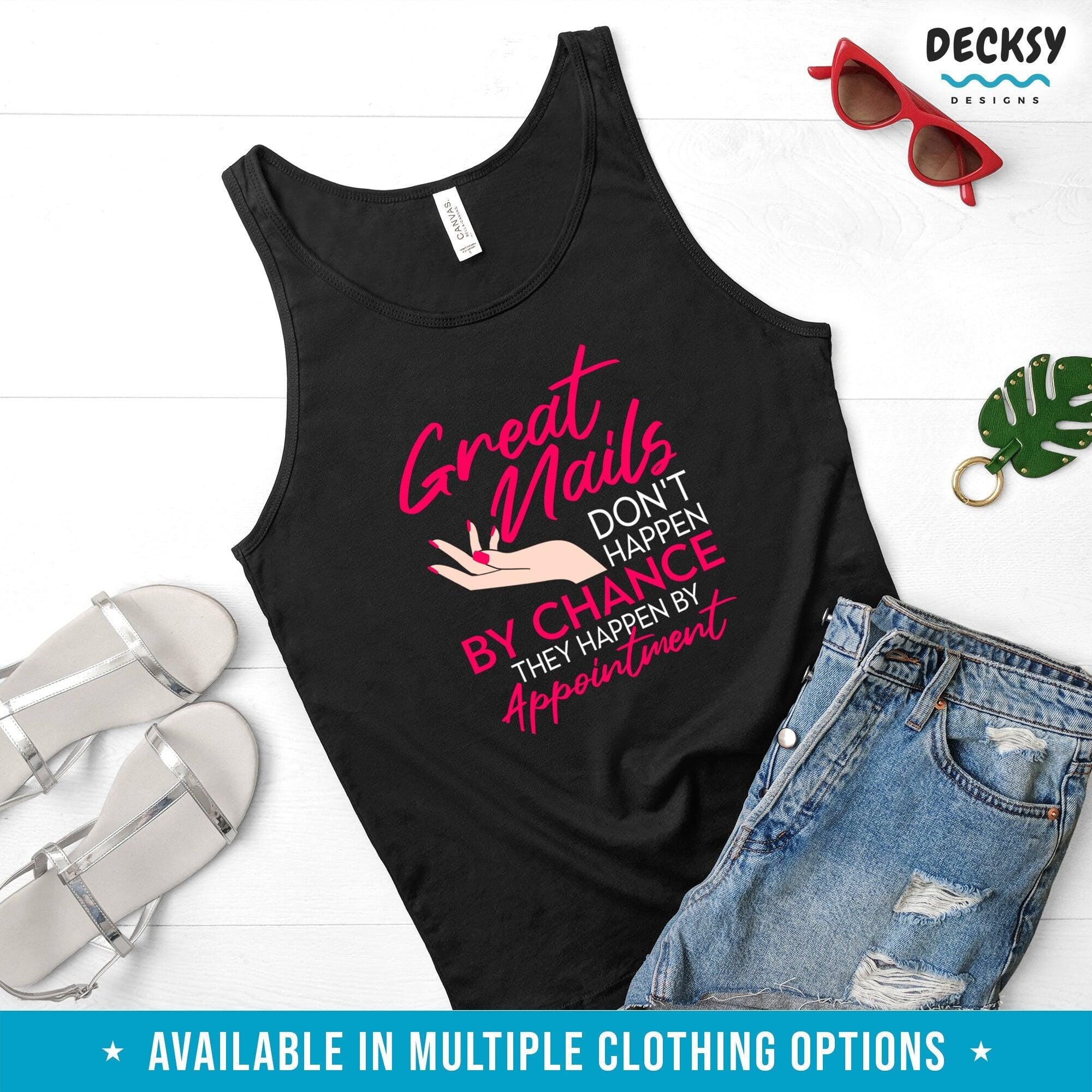 Nail Artist T Shirt, Nail Tech Gift-Clothing:Gender-Neutral Adult Clothing:Tops & Tees:T-shirts:Graphic Tees-DecksyDesigns