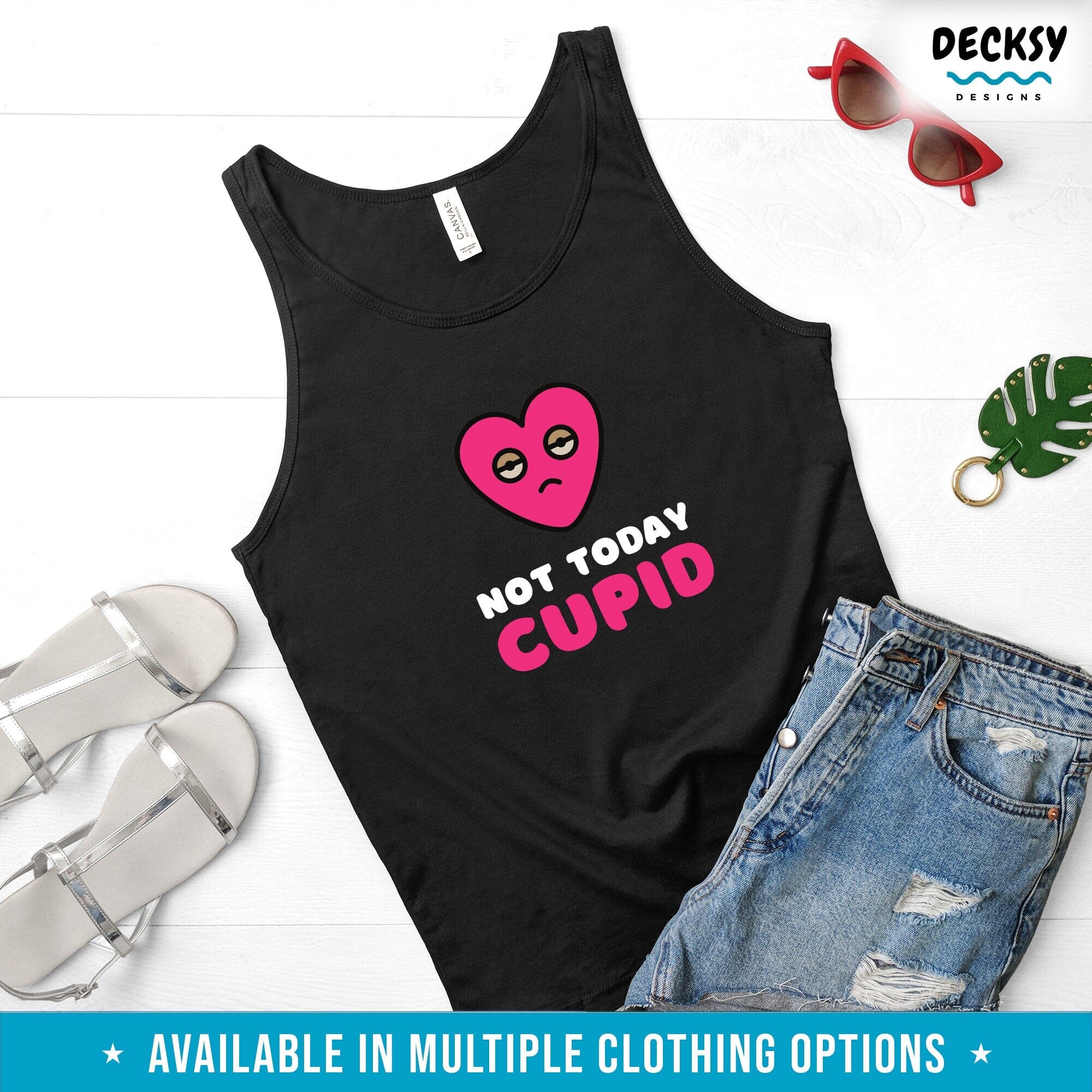 Not Today Cupid Shirt, Funny Anti Valentines Day Gift-Clothing:Gender-Neutral Adult Clothing:Tops & Tees:T-shirts:Graphic Tees-DecksyDesigns