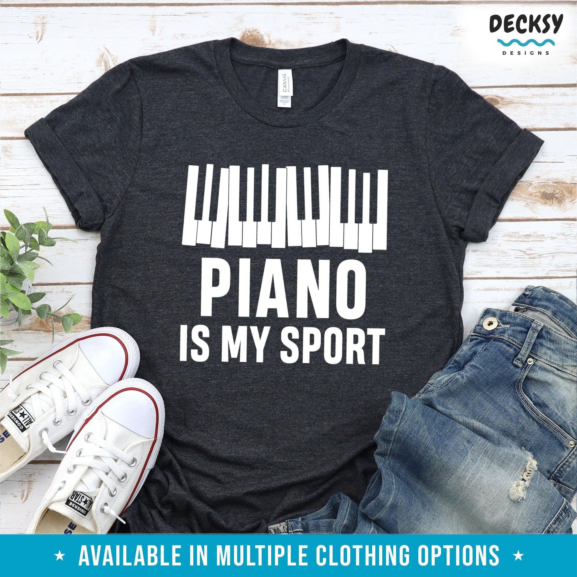 Piano Shirt, Pianist Gift-Clothing:Gender-Neutral Adult Clothing:Tops & Tees:T-shirts:Graphic Tees-DecksyDesigns