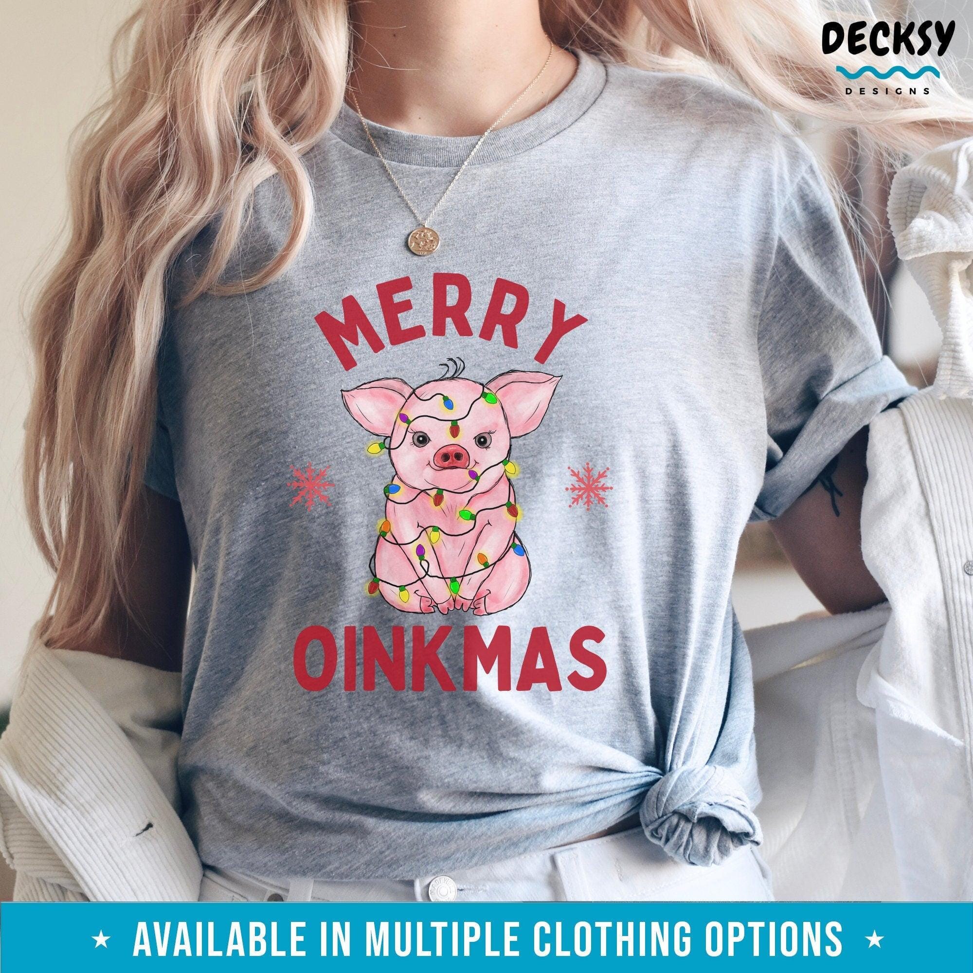 Pig Christmas Shirt, Holiday Gift-Clothing:Gender-Neutral Adult Clothing:Tops & Tees:T-shirts:Graphic Tees-DecksyDesigns