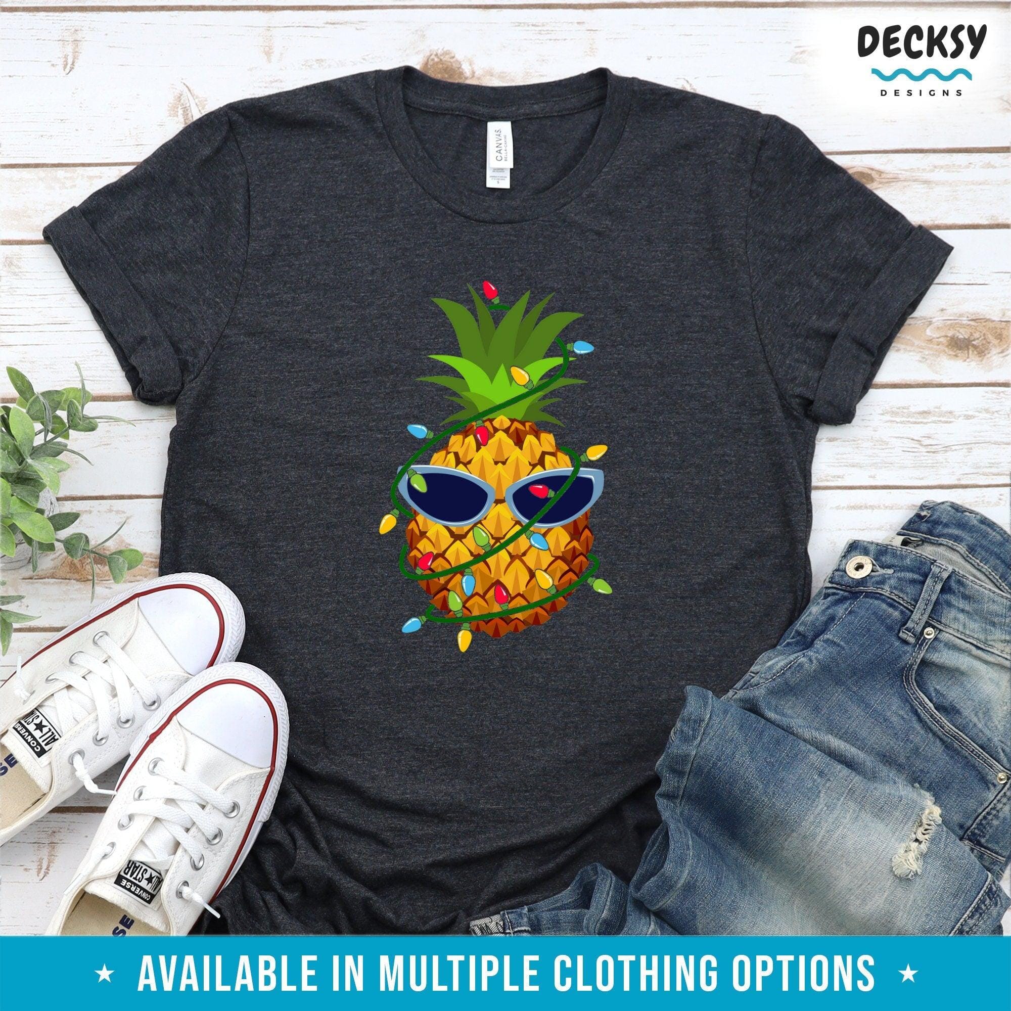 Pineapple Christmas Shirt, Xmas Pineapple Lover Gift-Clothing:Gender-Neutral Adult Clothing:Tops & Tees:T-shirts:Graphic Tees-DecksyDesigns