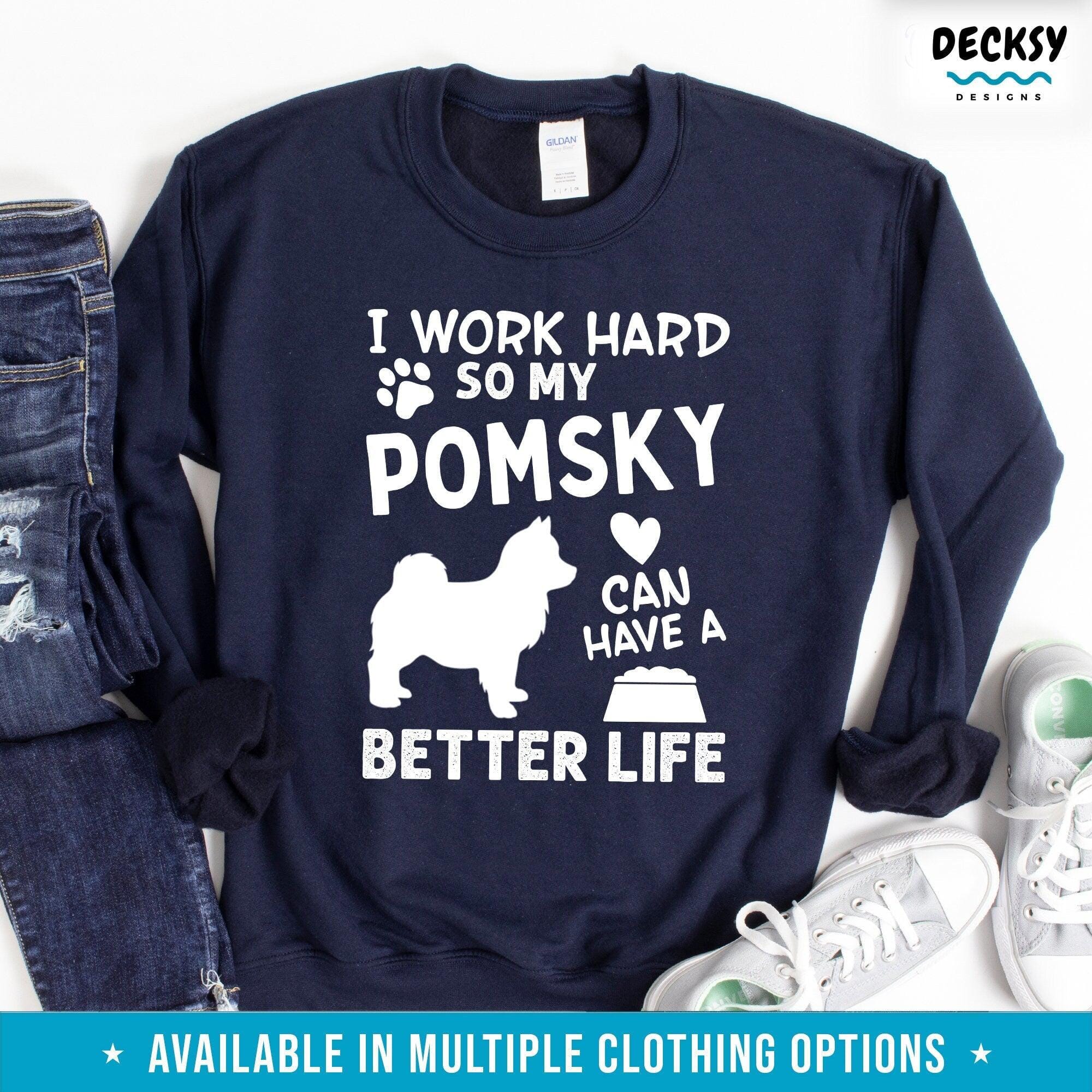 Pomsky Lover T Shirt, Gift For Pomsky Owner-Clothing:Gender-Neutral Adult Clothing:Tops & Tees:T-shirts:Graphic Tees-DecksyDesigns