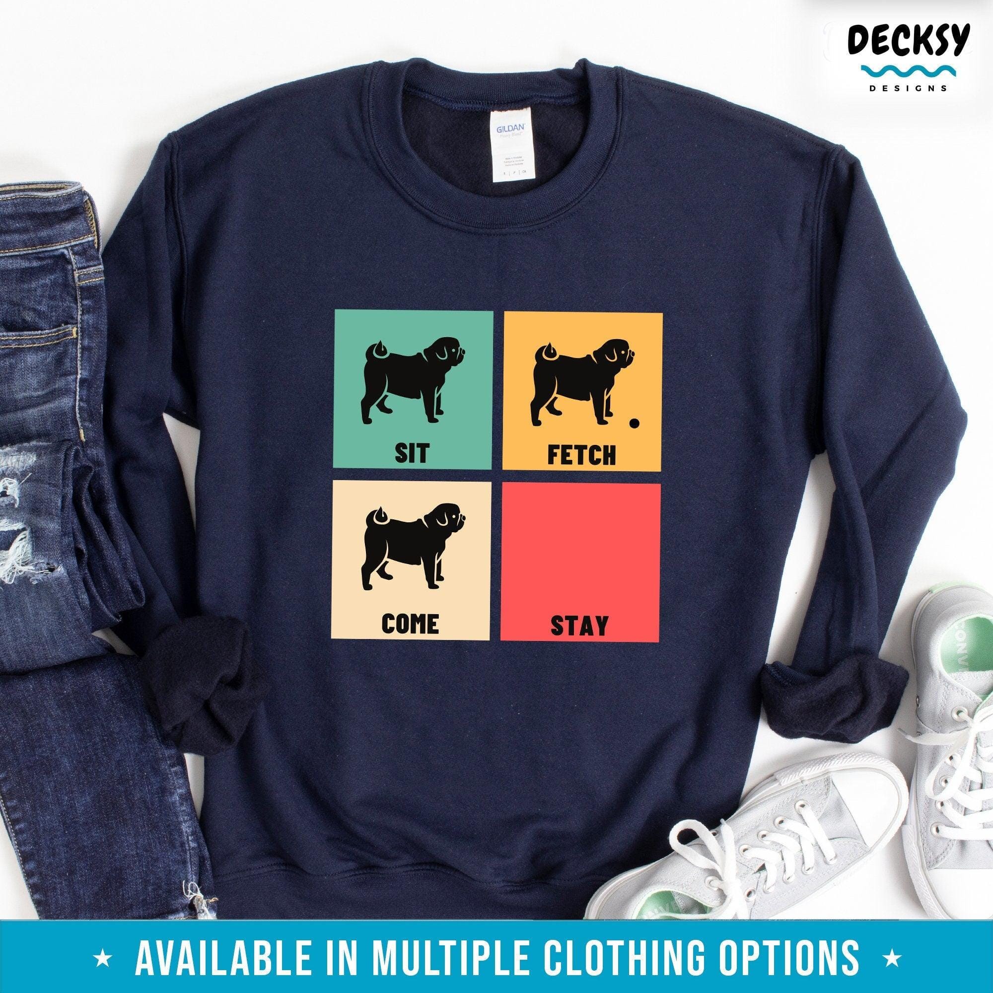 Pug T Shirt, Dog Sitter Gift-Clothing:Gender-Neutral Adult Clothing:Tops & Tees:T-shirts:Graphic Tees-DecksyDesigns