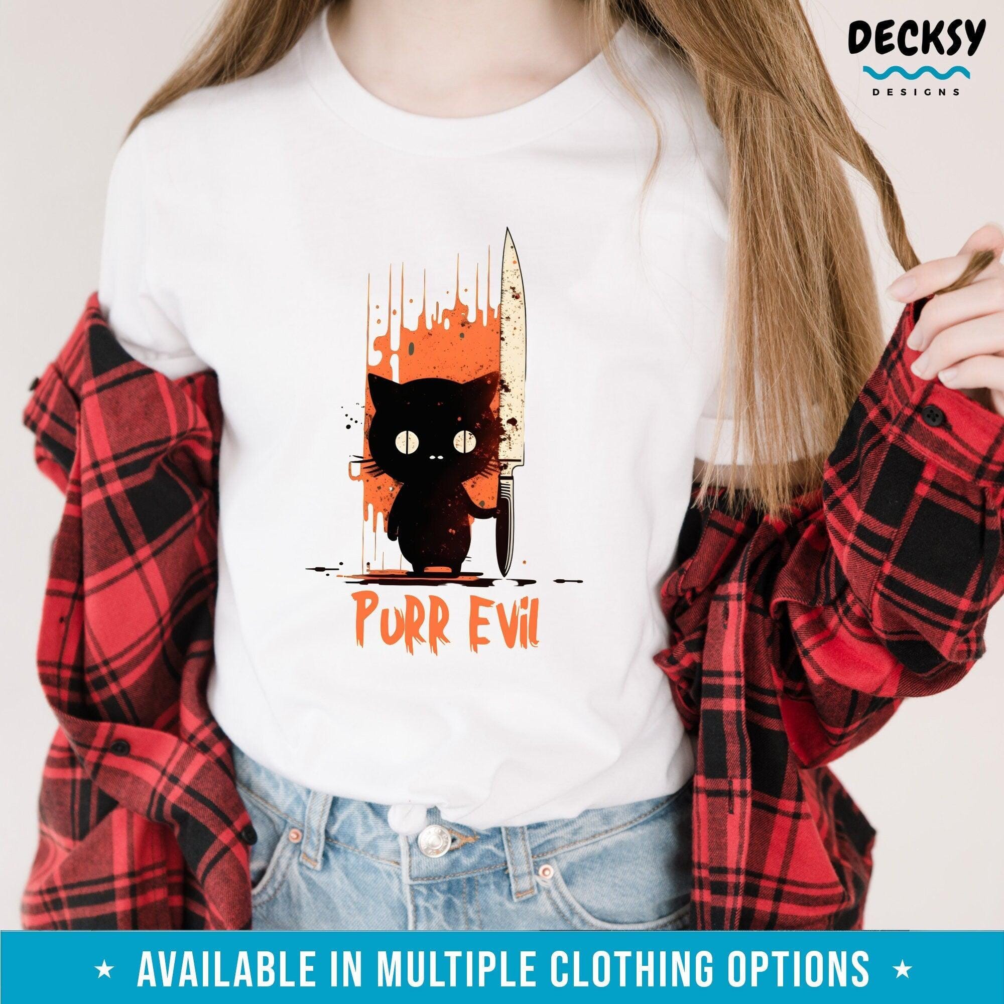 Purr Evil Shirt, Funny Cat Lover Gift-Clothing:Gender-Neutral Adult Clothing:Tops & Tees:T-shirts:Graphic Tees-DecksyDesigns