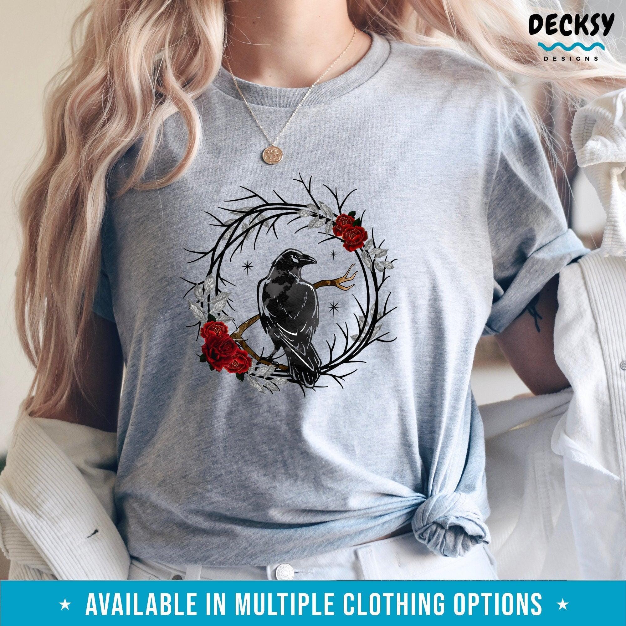 Raven Shirt, Gothic Themed Gift-Clothing:Gender-Neutral Adult Clothing:Tops & Tees:T-shirts:Graphic Tees-DecksyDesigns