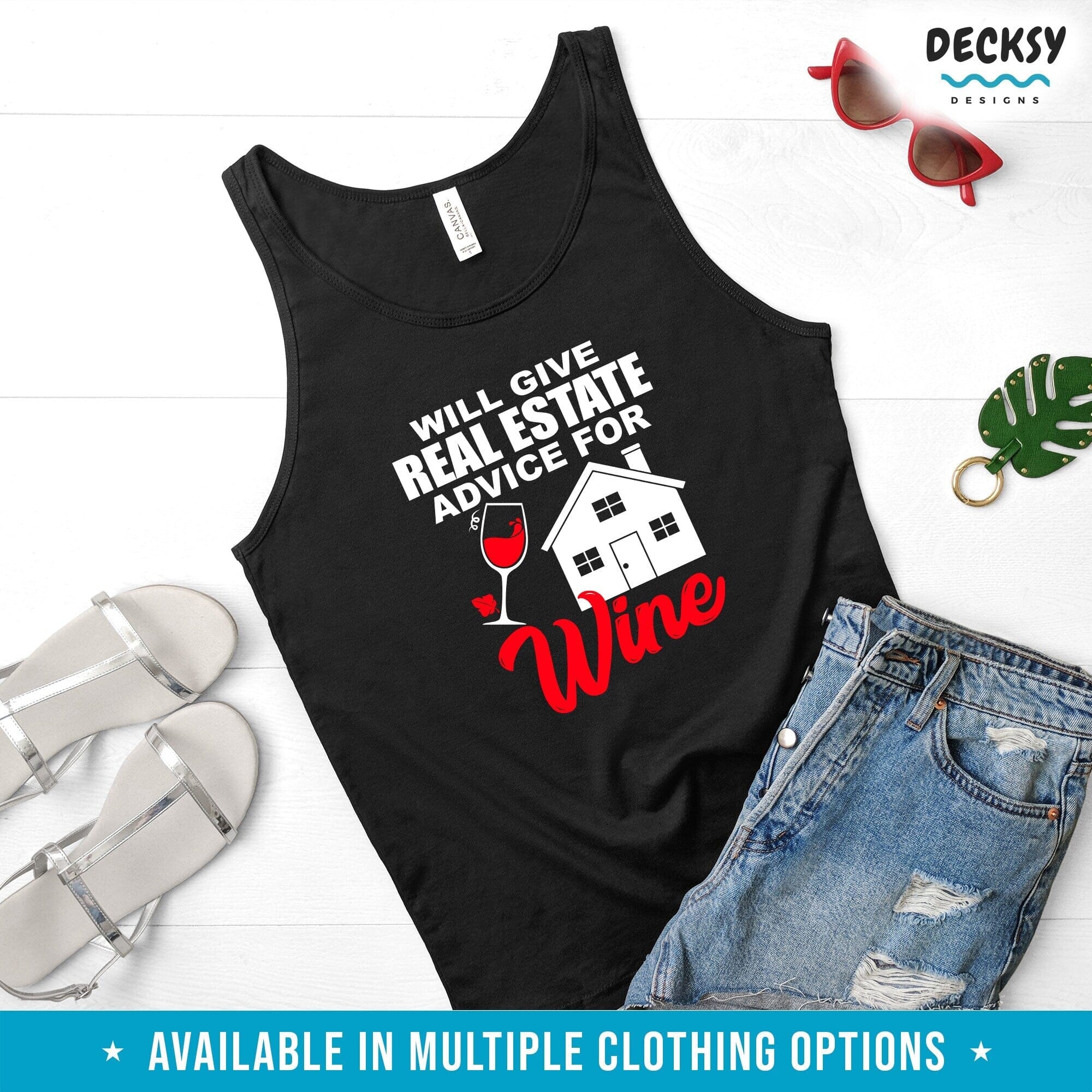 Real Estate Shirt, Wine Lover Gift-Clothing:Gender-Neutral Adult Clothing:Tops & Tees:T-shirts:Graphic Tees-DecksyDesigns