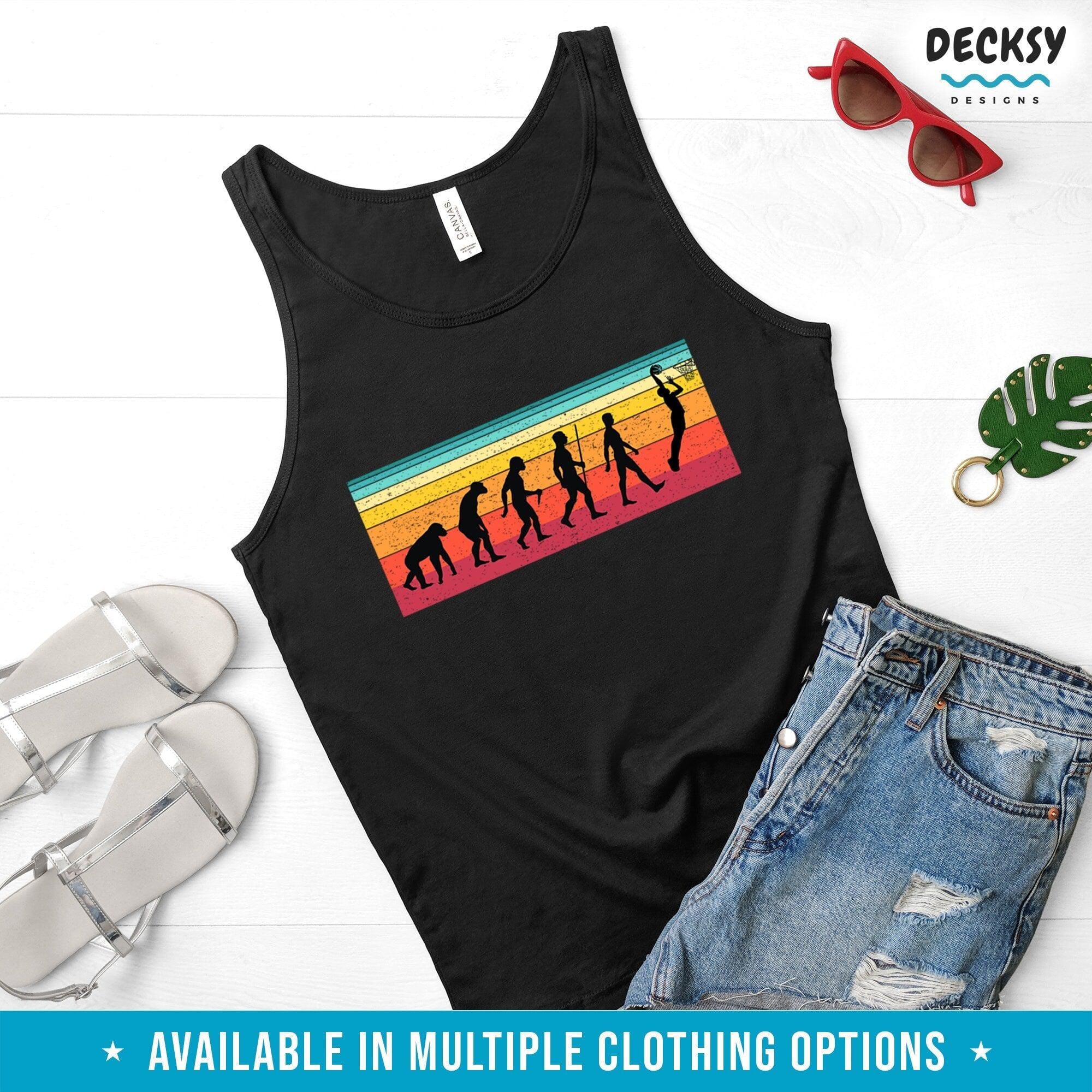 Retro Basketball Evolution Shirt, Basketball Player Gift-Clothing:Gender-Neutral Adult Clothing:Tops & Tees:T-shirts:Graphic Tees-DecksyDesigns