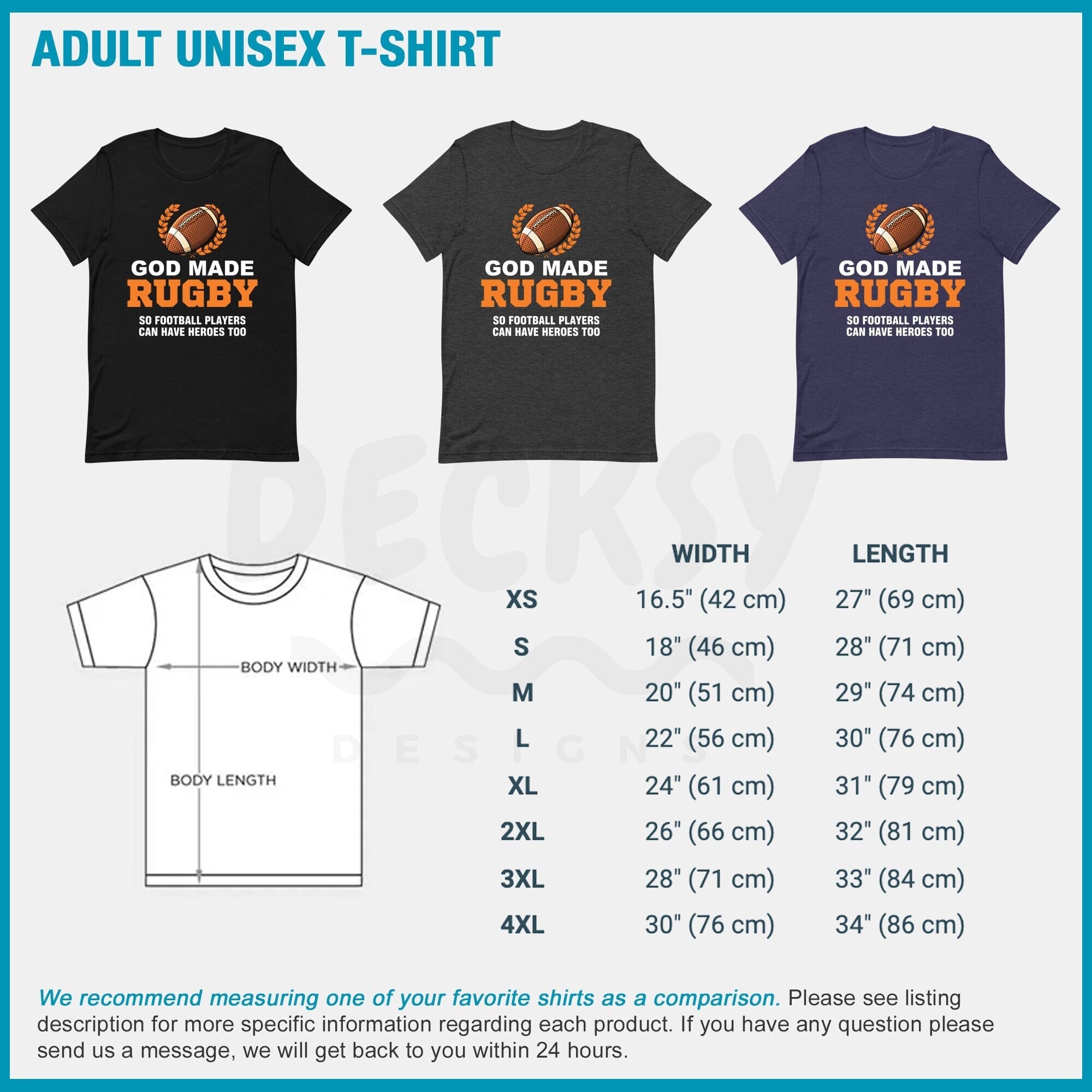 Rugby Player Shirt, Rugby Gift-Clothing:Gender-Neutral Adult Clothing:Tops & Tees:T-shirts:Graphic Tees-DecksyDesigns