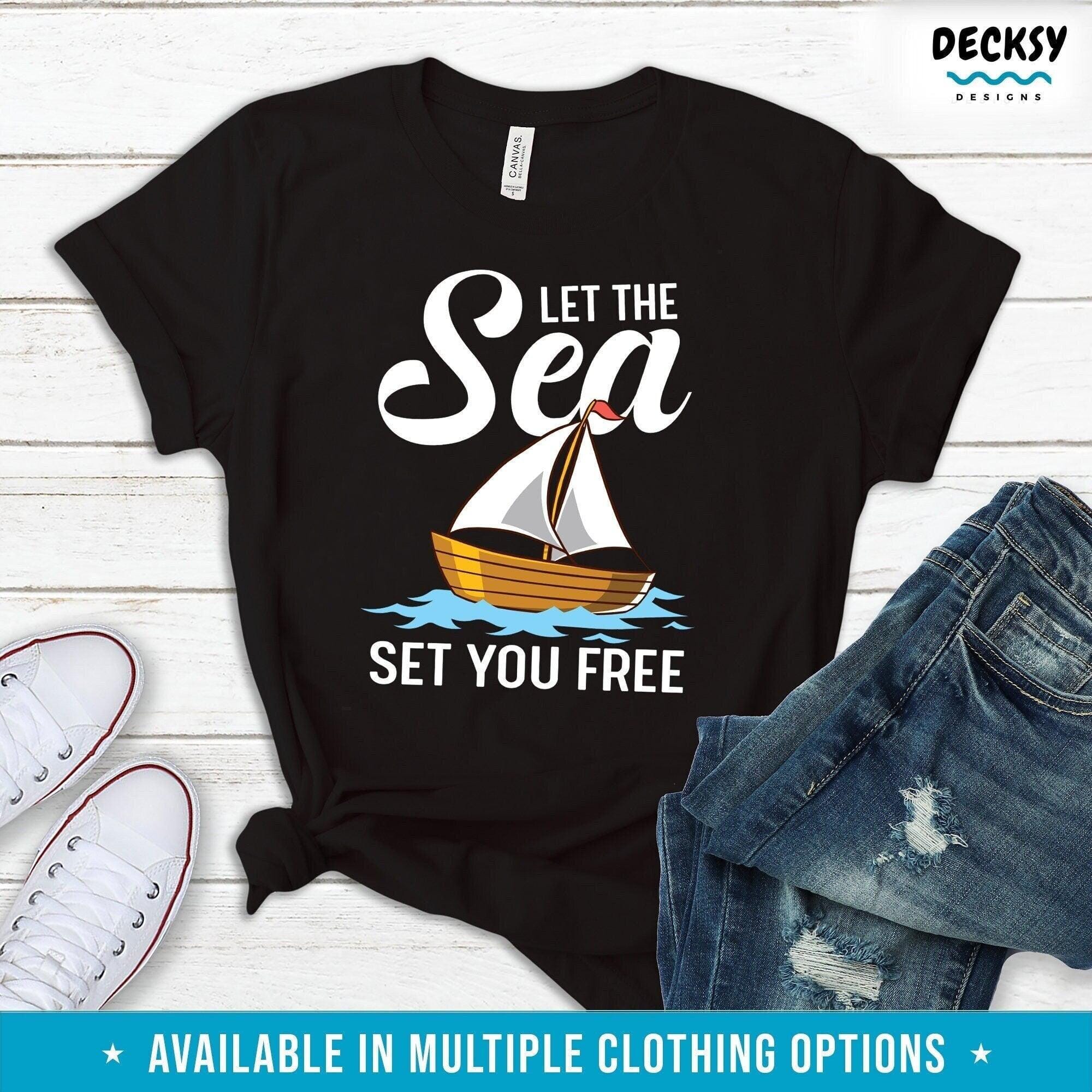 Sailing T-shirt, Gift For Sailor-Clothing:Gender-Neutral Adult Clothing:Tops & Tees:T-shirts:Graphic Tees-DecksyDesigns