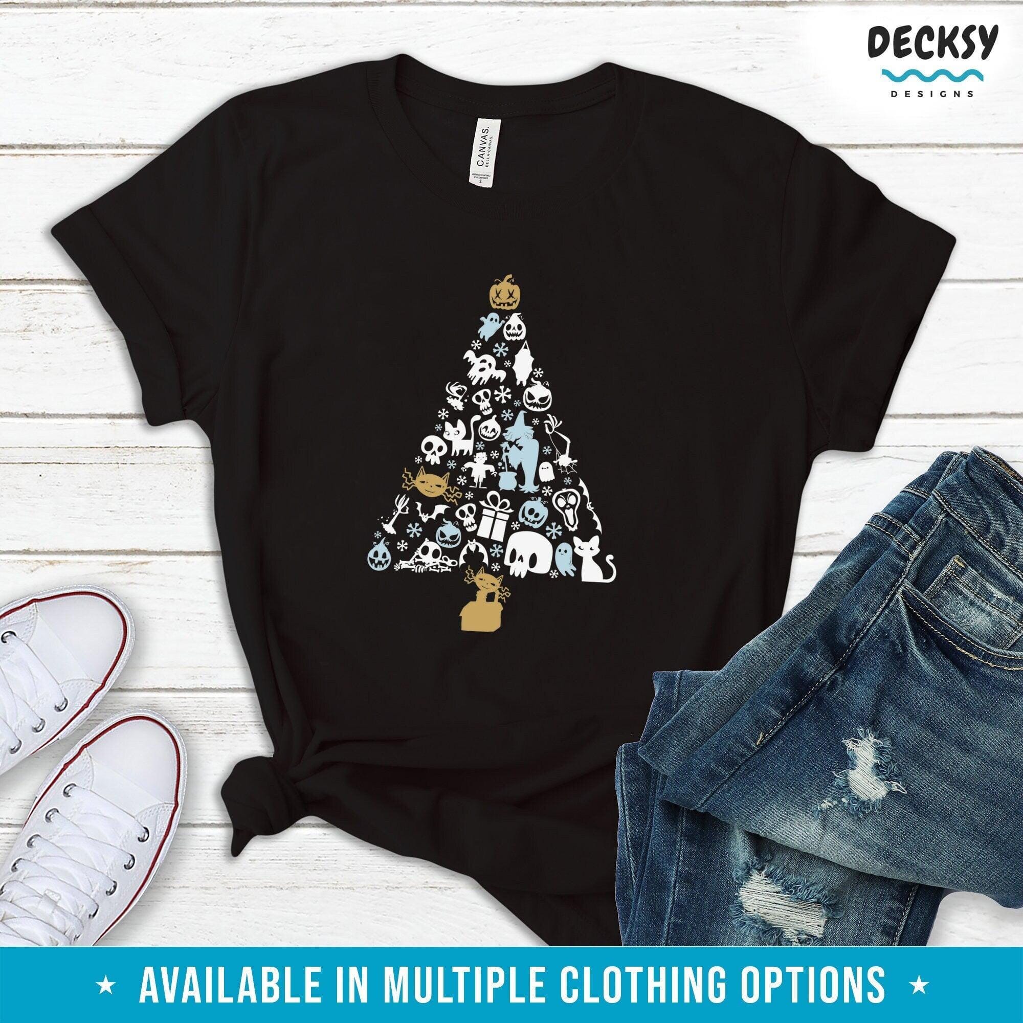 Scary Christmas Tree Shirt, Gift For Horror Christmas-Clothing:Gender-Neutral Adult Clothing:Tops & Tees:T-shirts:Graphic Tees-DecksyDesigns