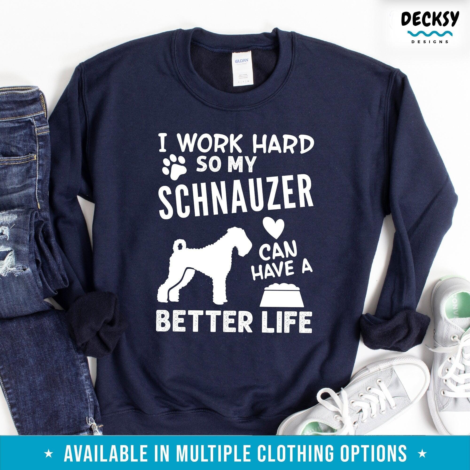 Schnauzer Tshirt, Gift For Dog Lover-Clothing:Gender-Neutral Adult Clothing:Tops & Tees:T-shirts:Graphic Tees-DecksyDesigns