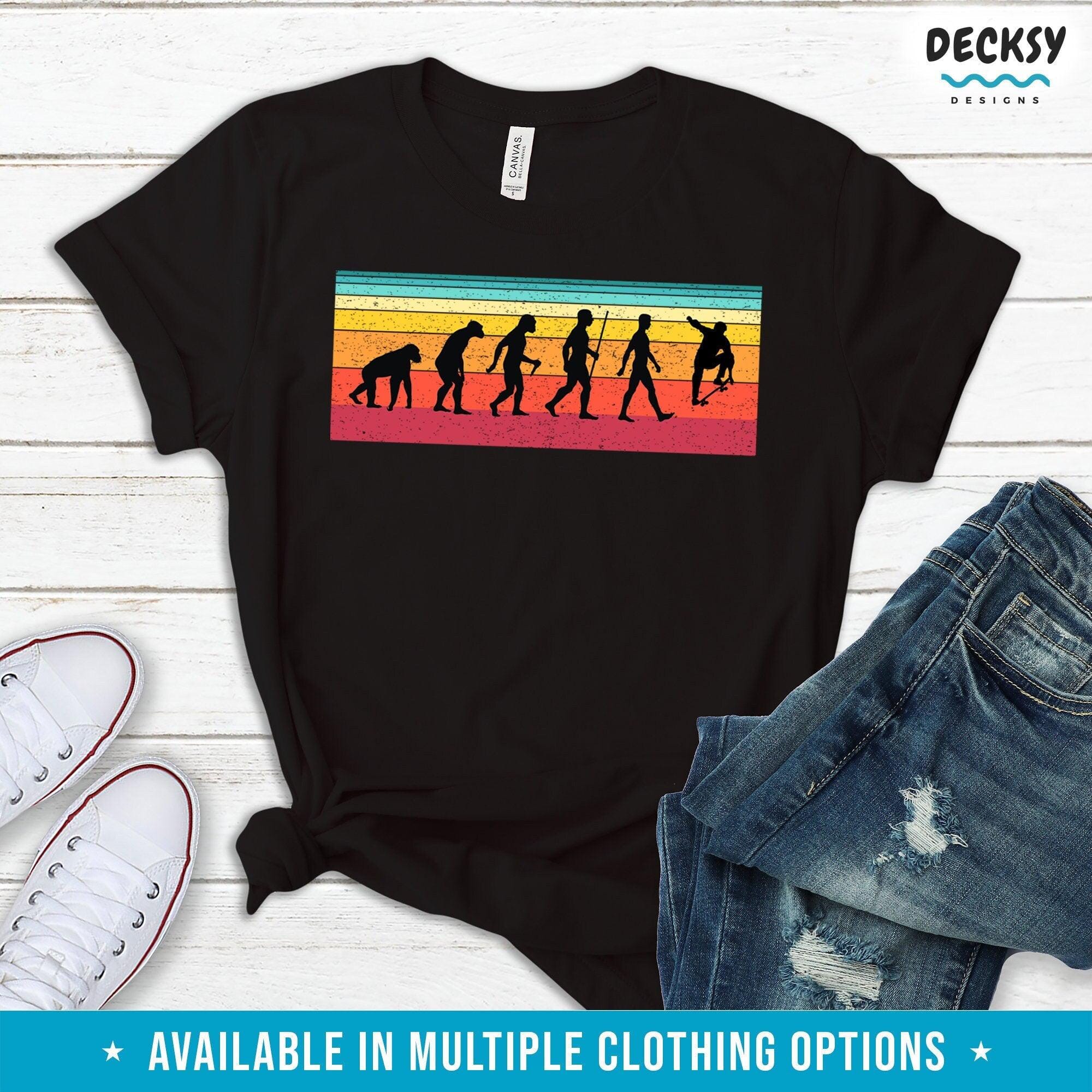 Skateboarding Evolution Shirt, Vintage Skateboard Gift-Clothing:Gender-Neutral Adult Clothing:Tops & Tees:T-shirts:Graphic Tees-DecksyDesigns