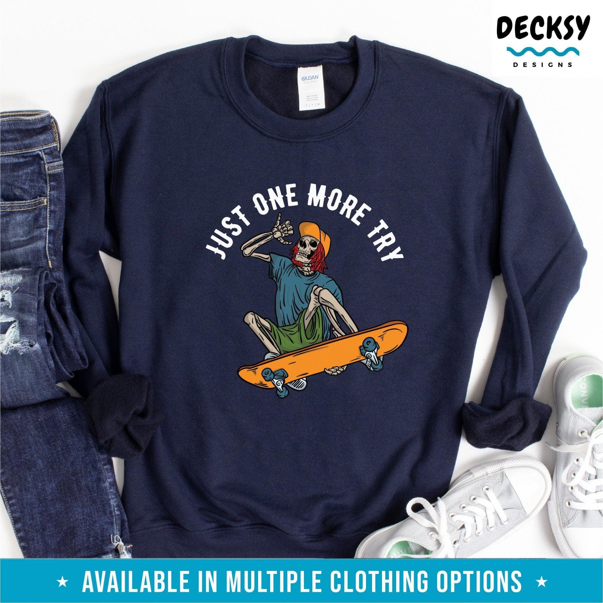 Skeleton Skateboard Tshirt, Skateboarding Gift-Clothing:Gender-Neutral Adult Clothing:Tops & Tees:T-shirts:Graphic Tees-DecksyDesigns