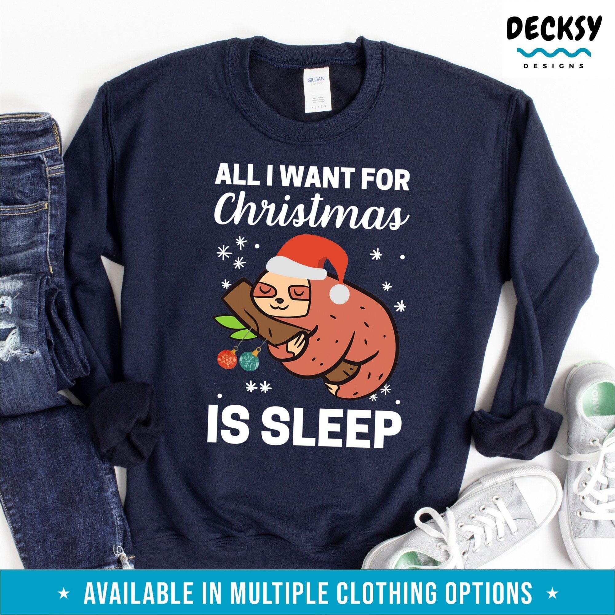 Sloth Christmas Shirt, Gift For Christmas 2023-Clothing:Gender-Neutral Adult Clothing:Tops & Tees:T-shirts:Graphic Tees-DecksyDesigns