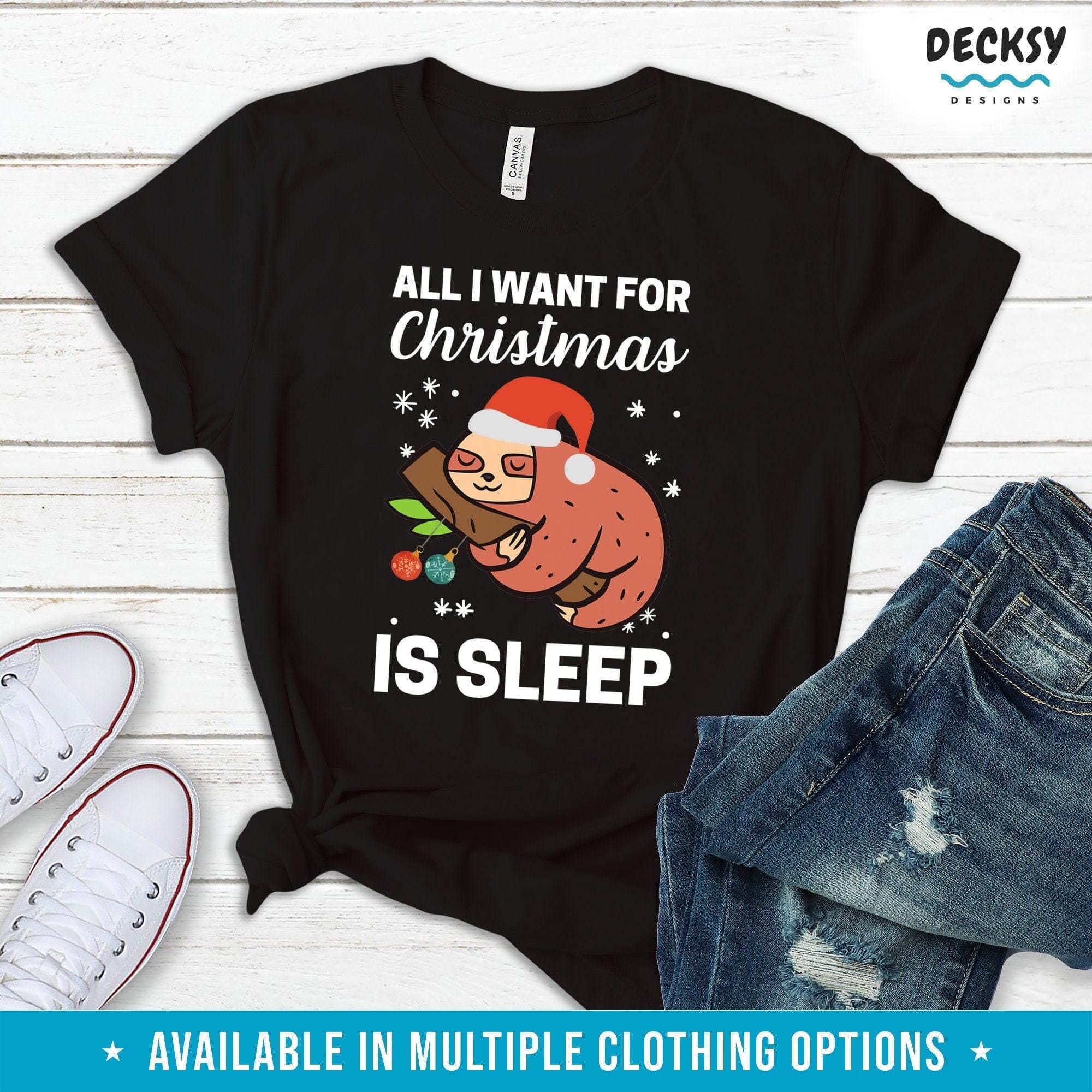 Sloth Christmas Shirt, Gift For Christmas 2023-Clothing:Gender-Neutral Adult Clothing:Tops & Tees:T-shirts:Graphic Tees-DecksyDesigns