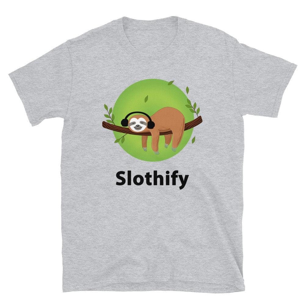 Sloth Tshirt, Music Lovers Gift-Clothing:Gender-Neutral Adult Clothing:Tops & Tees:T-shirts:Graphic Tees-DecksyDesigns