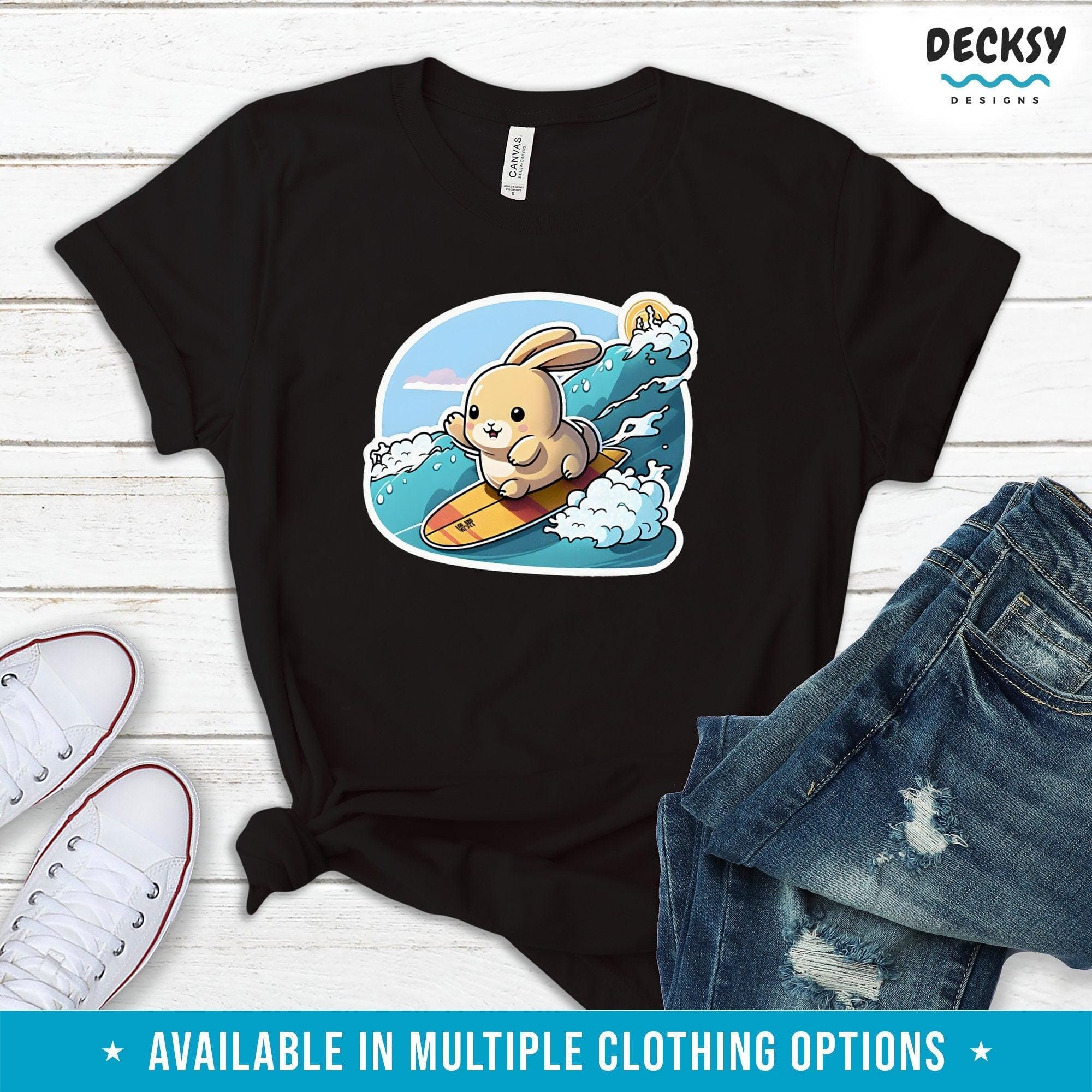 Surfing Easter Bunny Shirt, Hiking Squad Gift-Clothing:Gender-Neutral Adult Clothing:Tops & Tees:T-shirts:Graphic Tees-DecksyDesigns