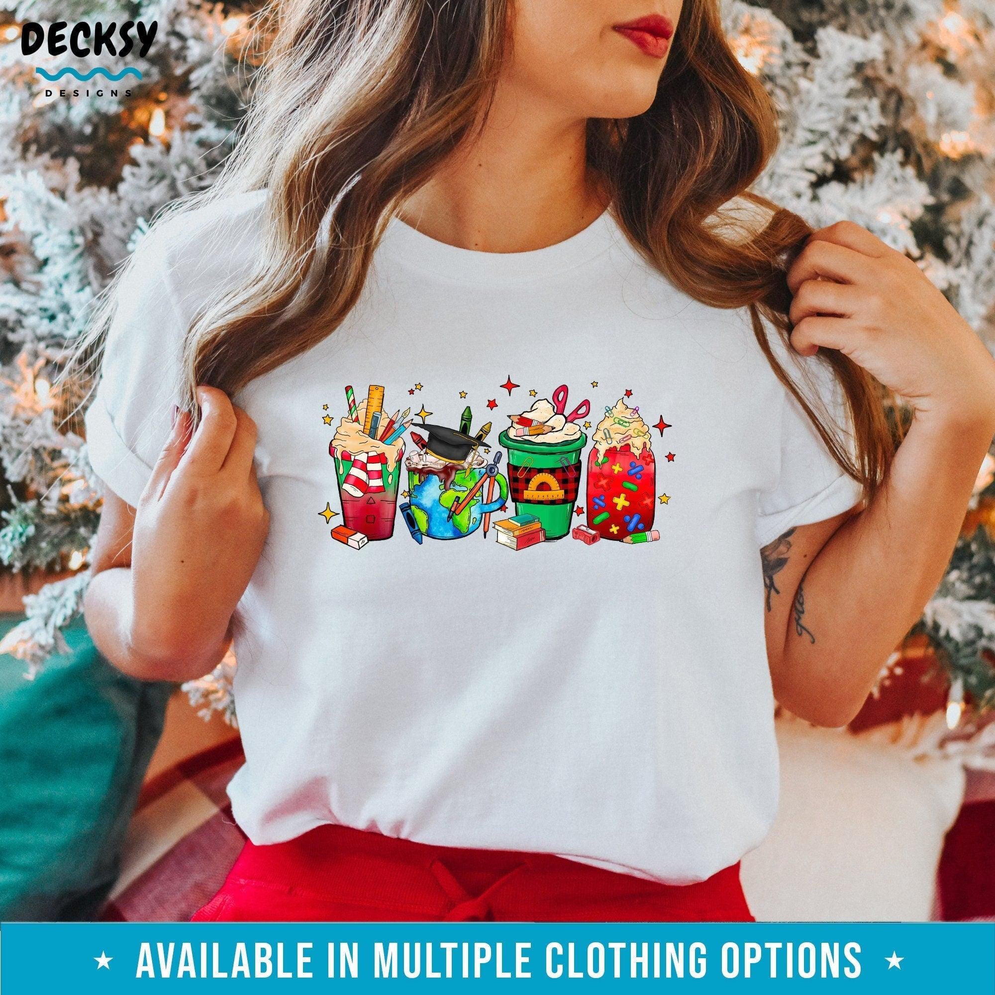 Teacher Christmas Shirt, Gift for School Teacher-Clothing:Gender-Neutral Adult Clothing:Tops & Tees:T-shirts:Graphic Tees-DecksyDesigns