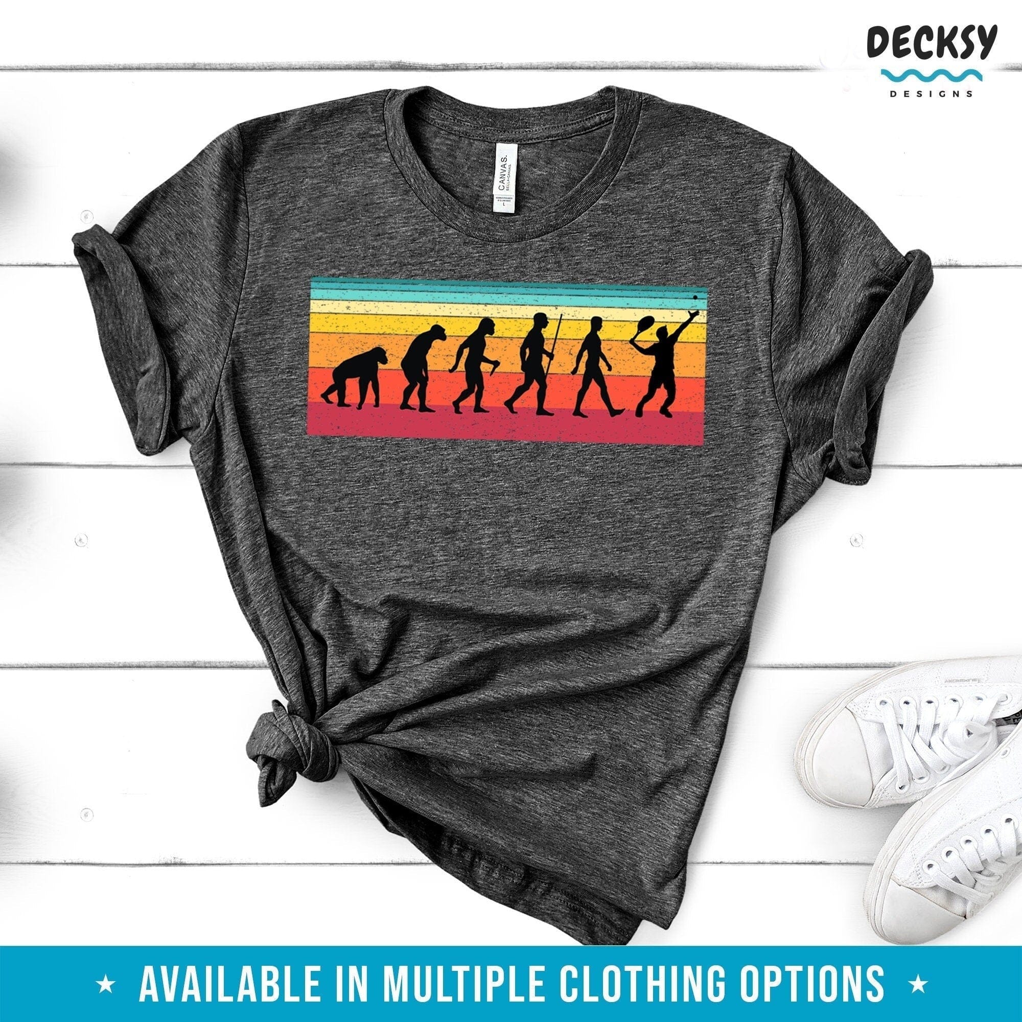 Tennis Evolution Shirt, Gift for Tennis Fan-Clothing:Gender-Neutral Adult Clothing:Tops & Tees:T-shirts:Graphic Tees-DecksyDesigns