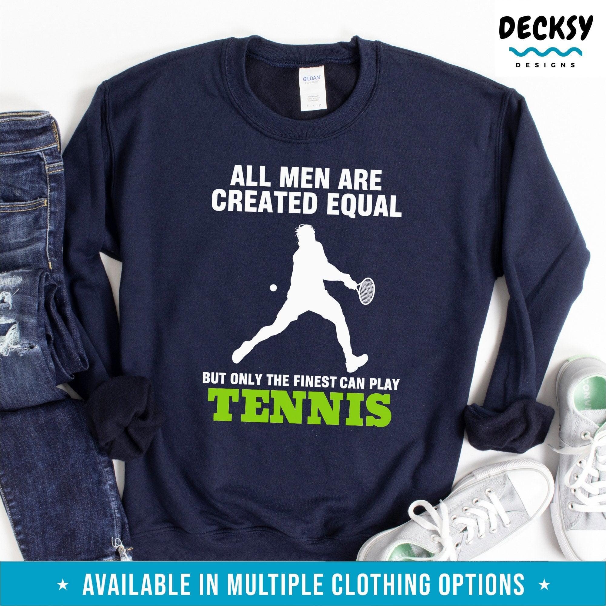 Tennis Shirt Men, Tennis Player Gift-Clothing:Gender-Neutral Adult Clothing:Tops & Tees:T-shirts:Graphic Tees-DecksyDesigns