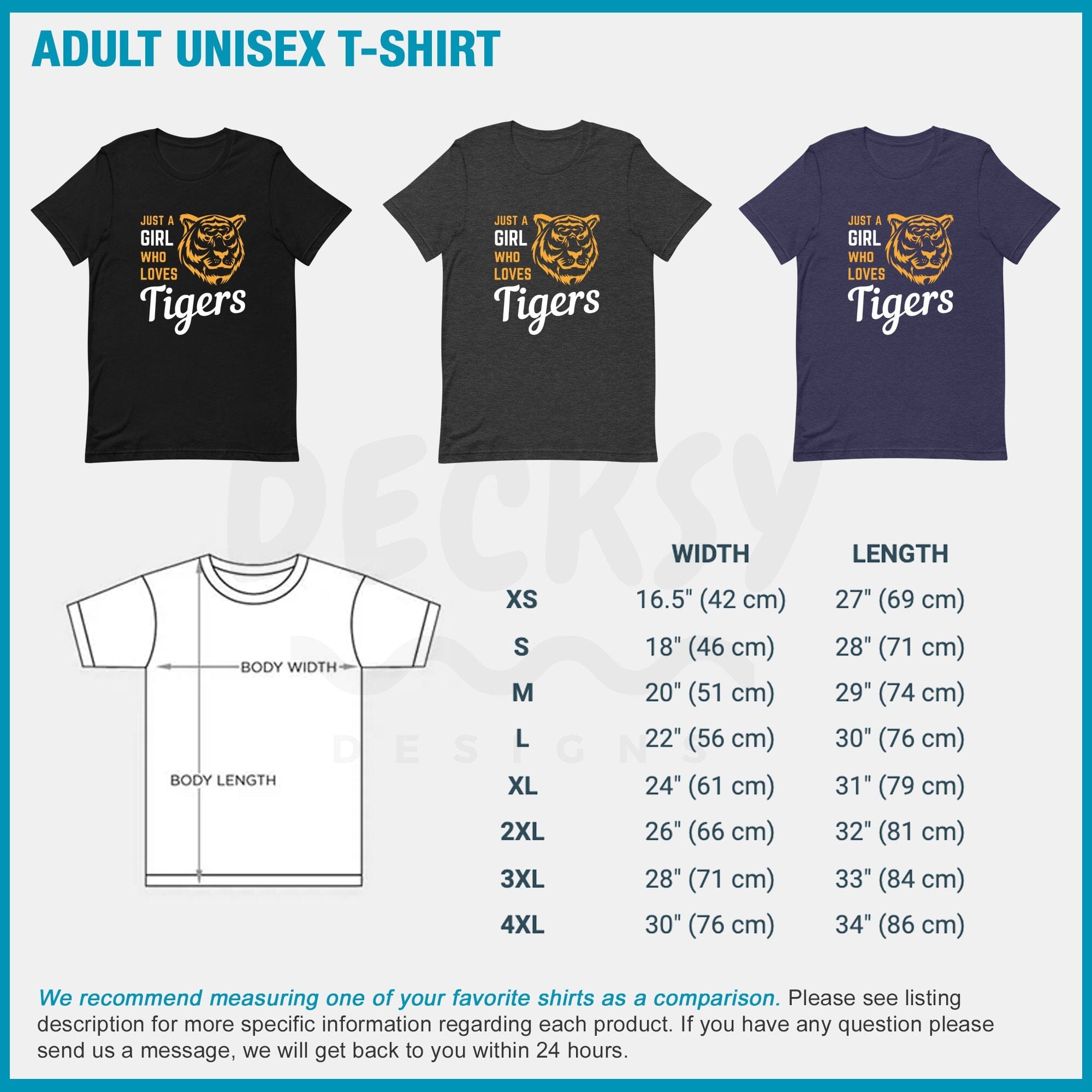 Tiger Shirt Women, Tiger Lover Gift For Her-Clothing:Gender-Neutral Adult Clothing:Tops & Tees:T-shirts:Graphic Tees-DecksyDesigns