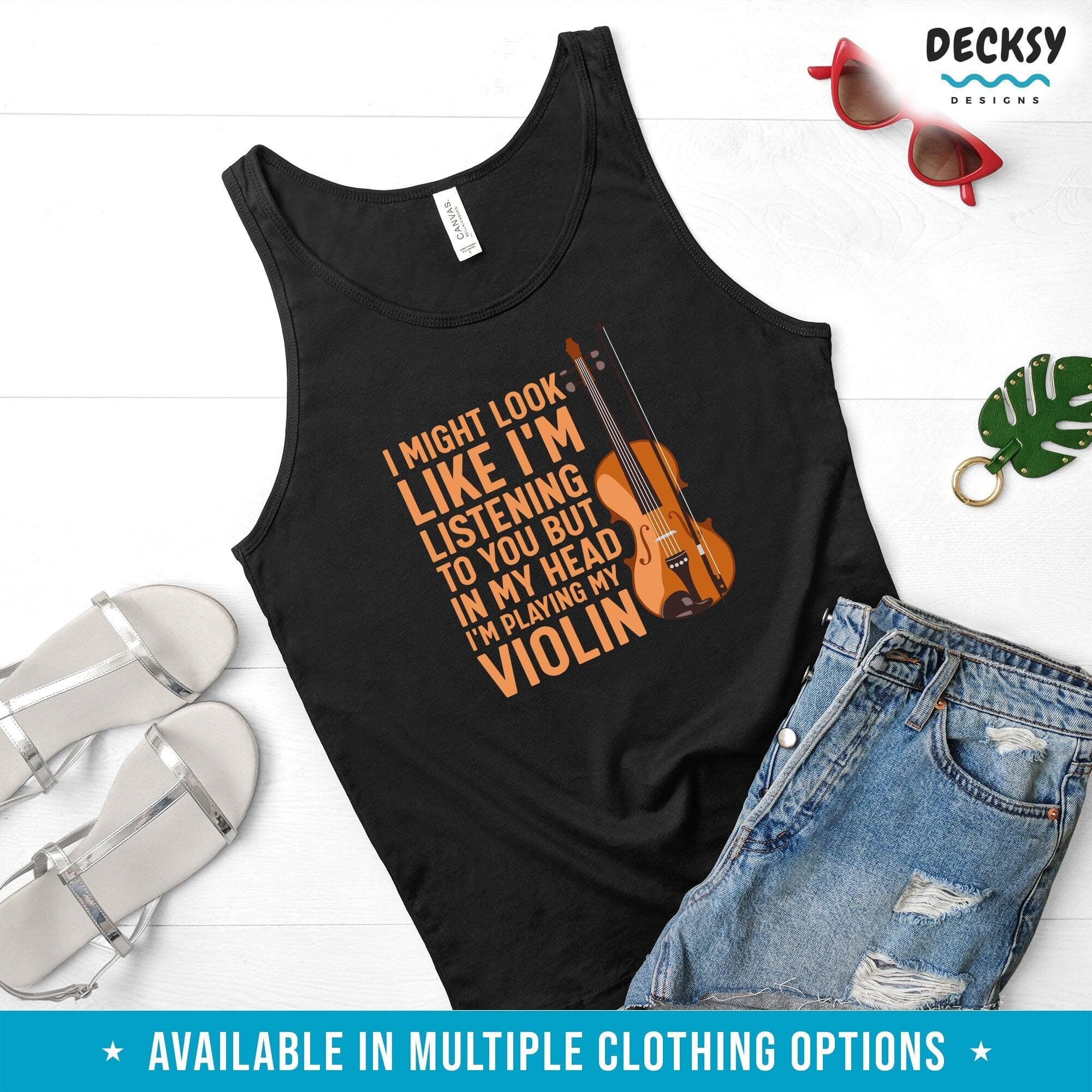 Violin Player Shirt, Violinist Gift-Clothing:Gender-Neutral Adult Clothing:Tops & Tees:T-shirts:Graphic Tees-DecksyDesigns