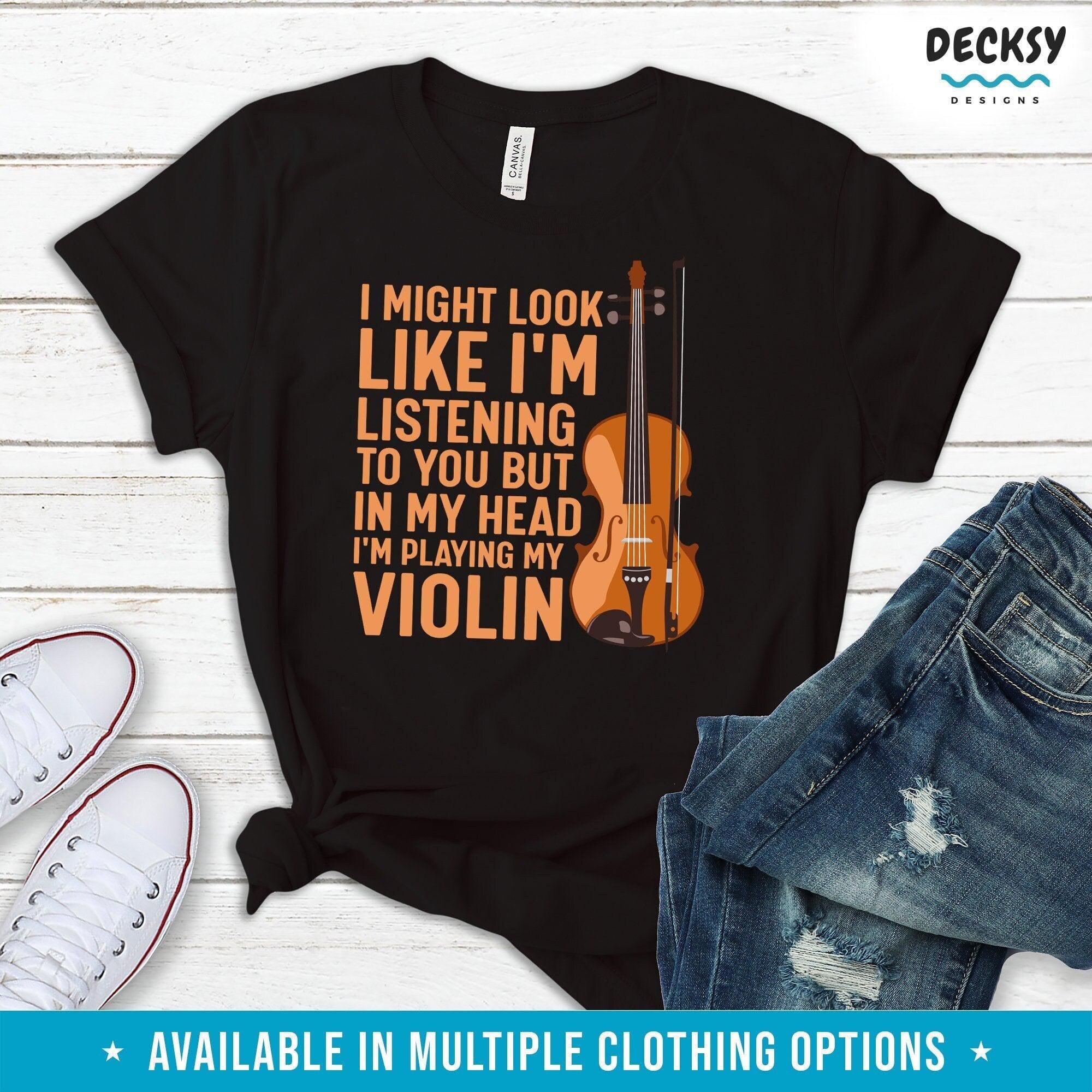 Violin Player Shirt, Violinist Gift-Clothing:Gender-Neutral Adult Clothing:Tops & Tees:T-shirts:Graphic Tees-DecksyDesigns