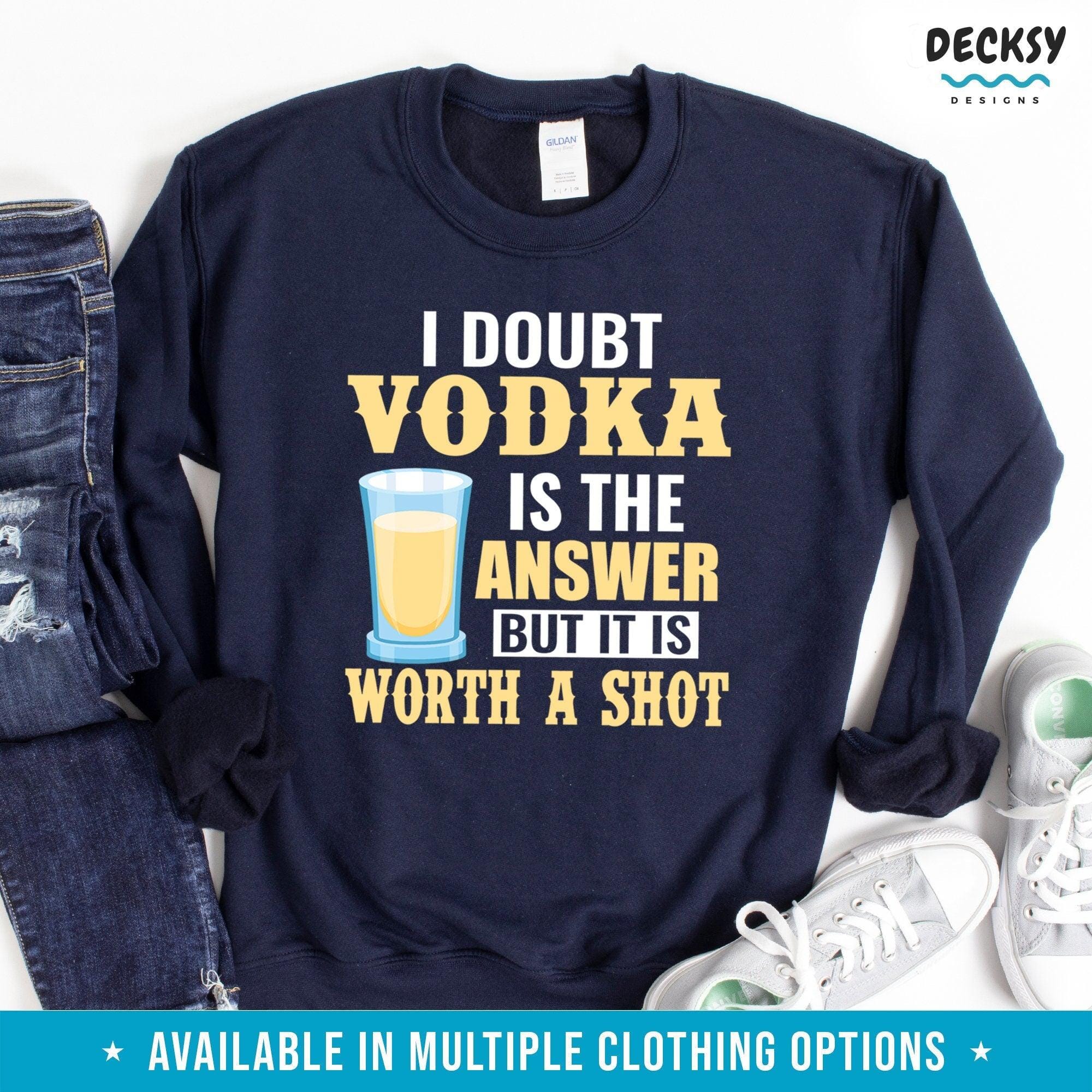 Vodka Shirt, Funny Drinking Gifts-Clothing:Gender-Neutral Adult Clothing:Tops & Tees:T-shirts:Graphic Tees-DecksyDesigns