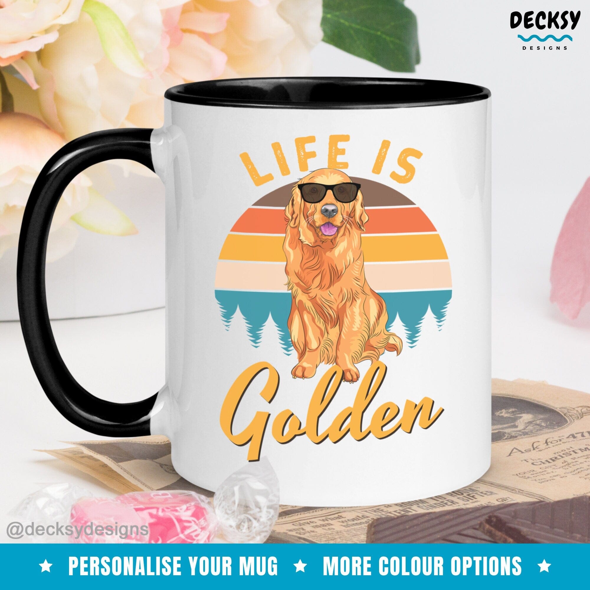 Golden Retriever Cup, New Dog Owner Gift Home & Living:Kitchen & Dining:Drink & Barware:Drinkware:Mugs DecksyDesigns 