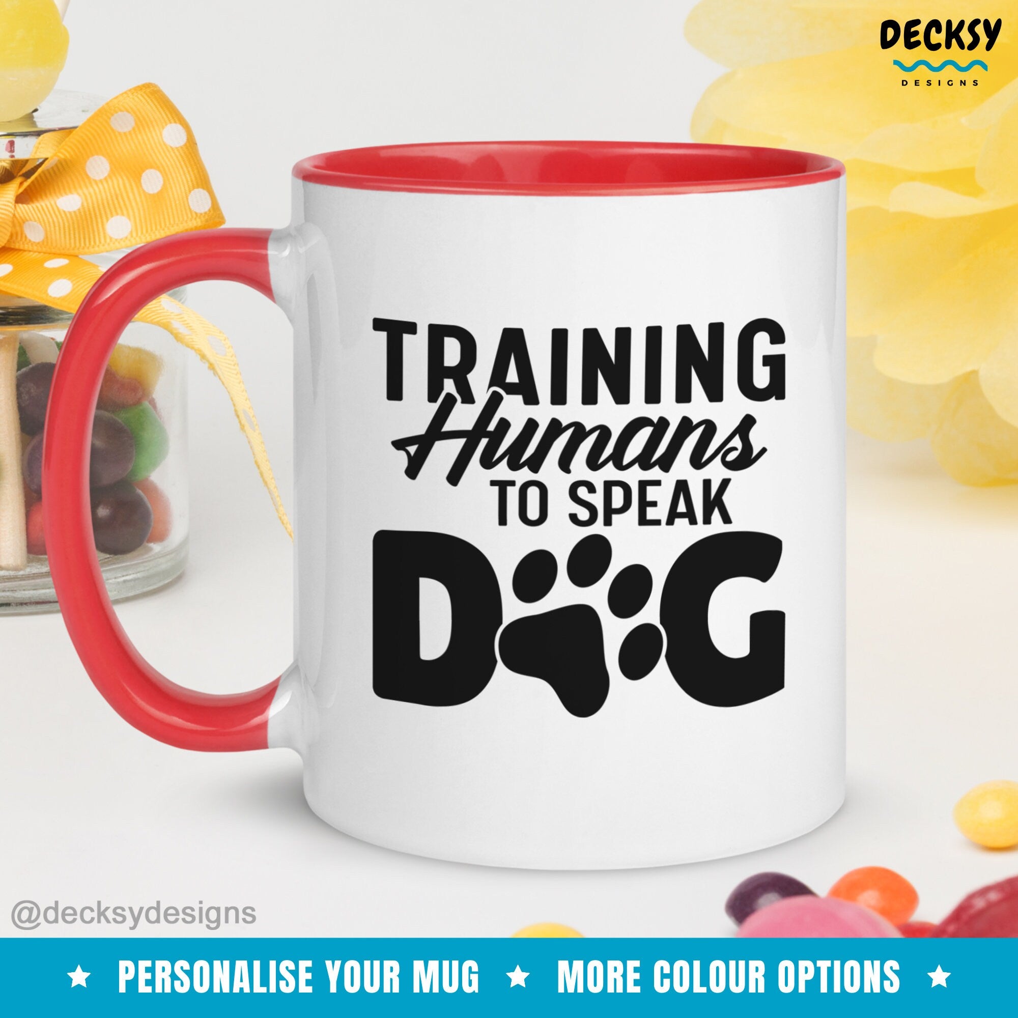 Dog Training Mug, Custom Gift For Dog Trainer, Personalised Dog Coach Mug, Dog Obedience, Thank You Gift for Dog Sitter, Dog Behaviour Mug Mugs by DecksyDesigns